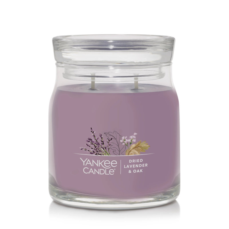Signature Dried Lavender & Oak Scented Candle, 13 oz Medium Jar