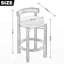 Tabourets pivotants avec repose-pieds en bois massif et lin de 26 po Cicero-129943501-129943500
