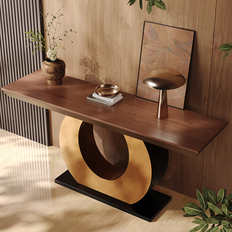Console italienne de luxe haut de gamme, H 33,5 po x l 70,9 po x P 13,80 po, Brun