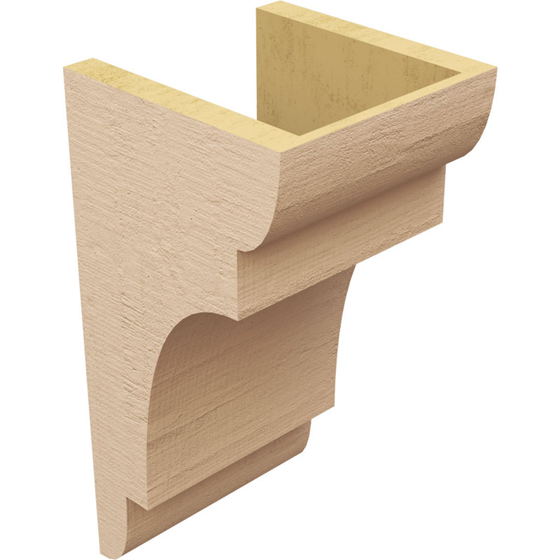 New Brighton cèdre brut grain de bois TimberThane Corbel, apprêté brun clair, H 16 po x l 8 po x P 8 po