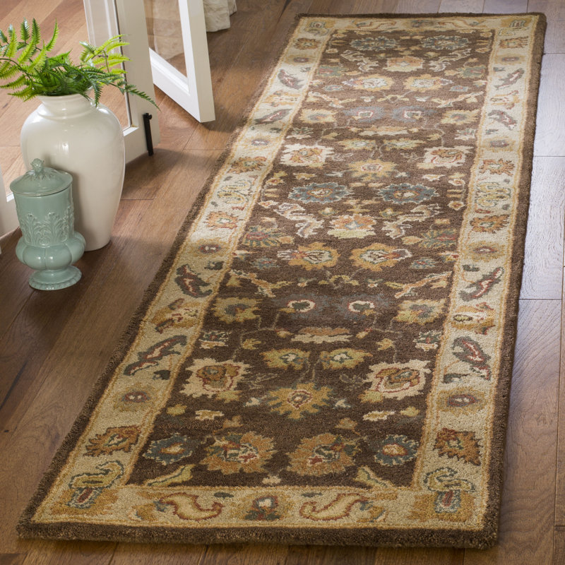 Bulwinder Hand Tufted Wool Floral Rug, Runner 2'3" x 12'