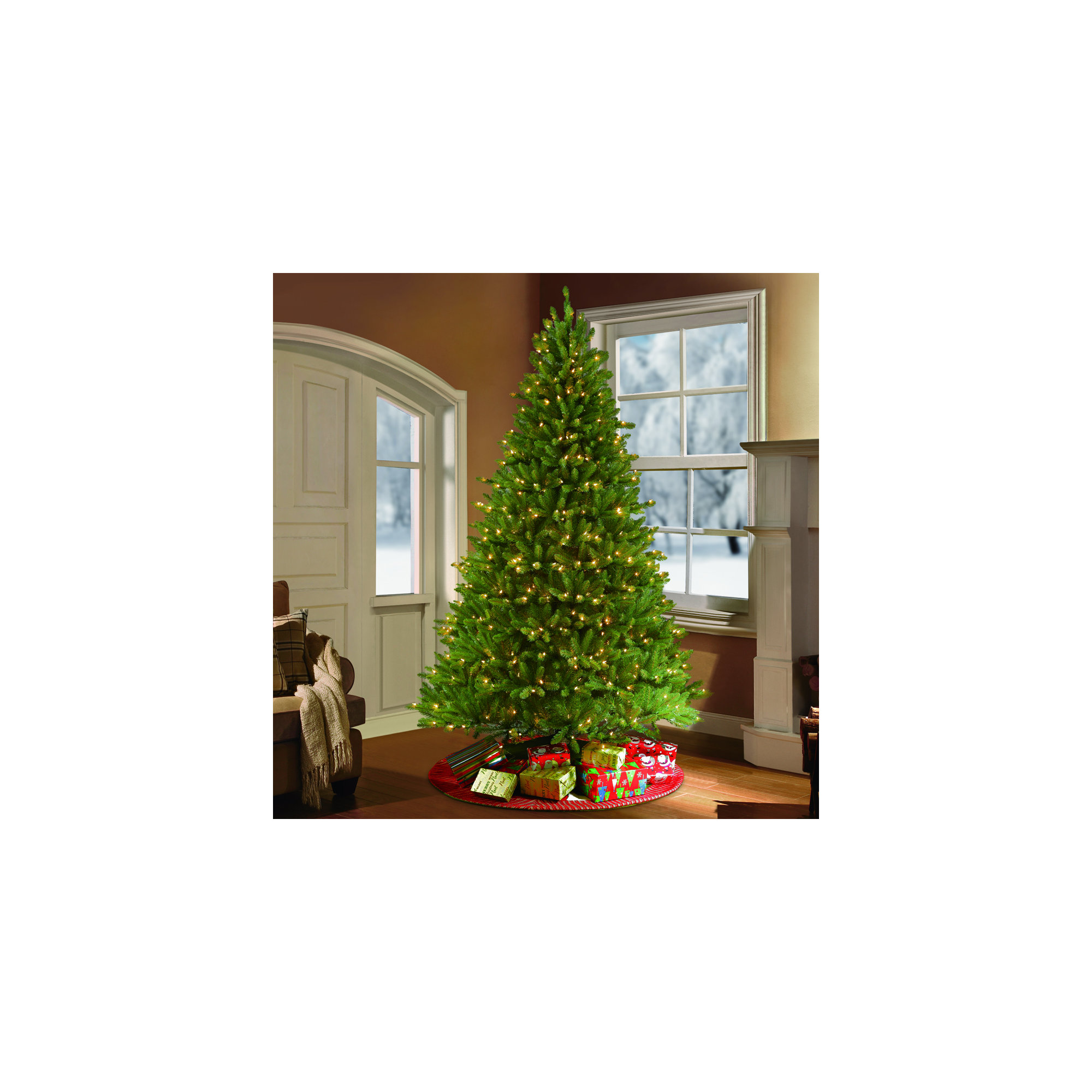 Lighted Artificial Fir Christmas Tree, 10' H