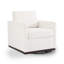Fauteuil moderne pivotant carré beige rembourré avec base matel-394346045