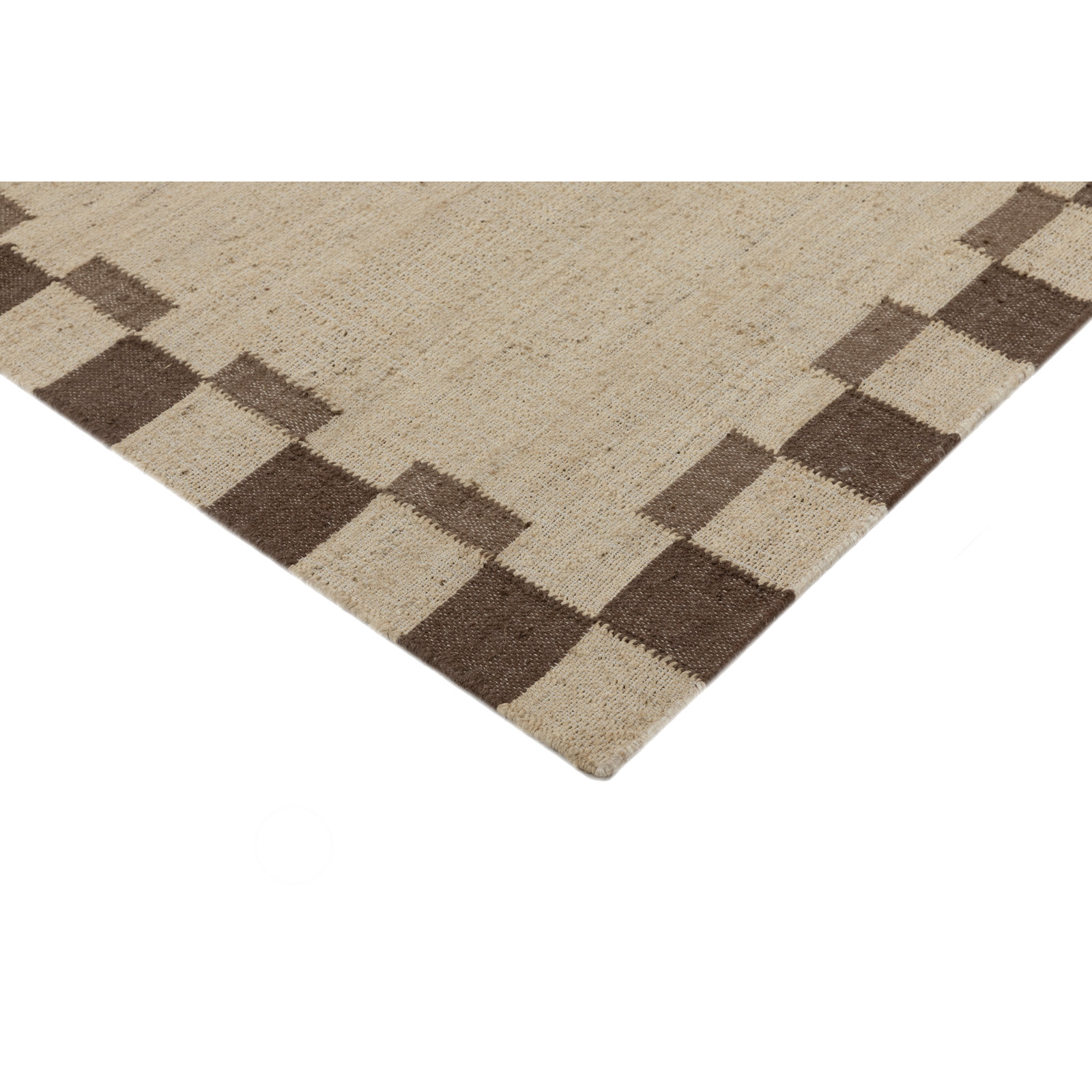 Heidi Checkered Flatweave Jute Rug, Brown, 3'x5'