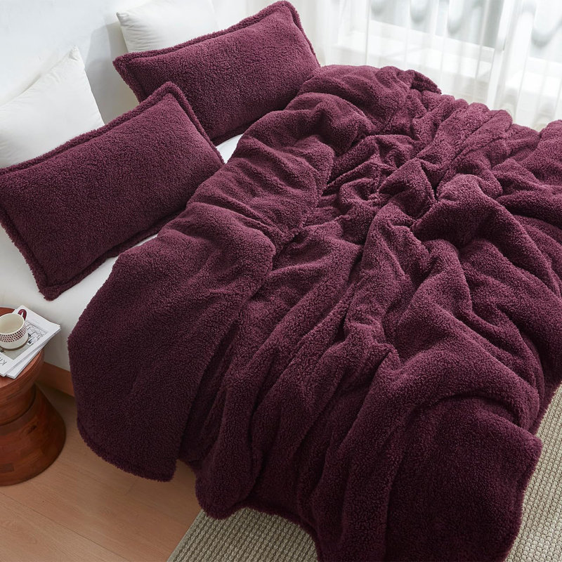 Ensemble d'édredon surdimensionné Coma Induction Unfluffin Believable, Rouge, Édredon pour très grand lit + 2 taies décorativ