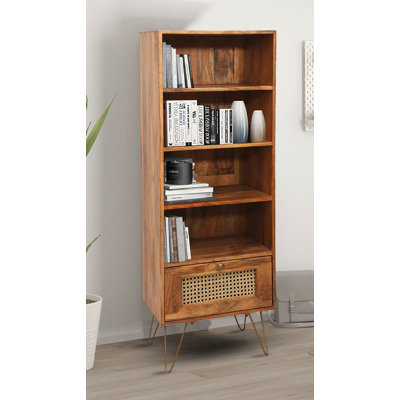 Chetram 1 Drawer Rattan SLim Bookshelf