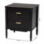 Table de chevet en bois noir avec poignées dorées Baxton Studio Marisela