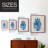 Ming Vase on Linen I Framed Print - Solid Wood-2062019621-2062019624