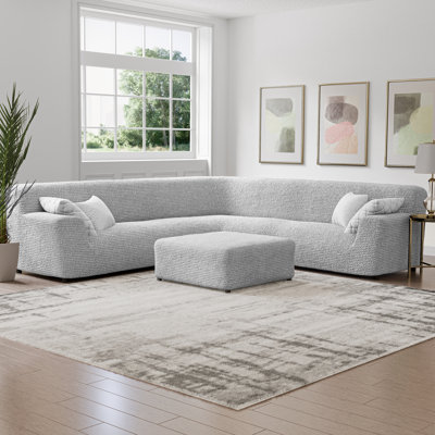 Housse extensible pour très grand canapé modulaire d'angle - Facile à nettoyer et durable - Collection Comfort