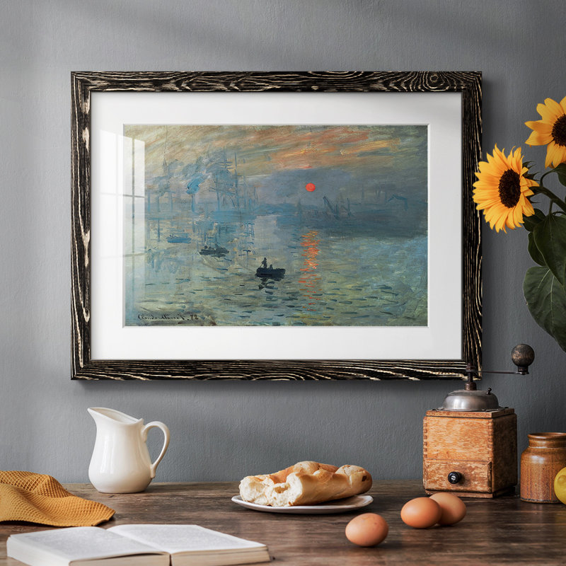 Sunrise By Monet, reproduction d'art encadrée, Noir, H 14 po x l 20 po x P 1,5 po