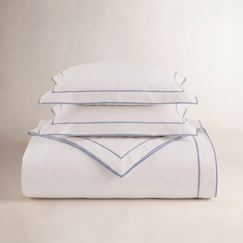 Evanston DUVET SET, Blue, Queen Duvet Cover + 2 Standard Shams