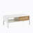 Rattan Coffee Table, Sliding Door For Storage, Metal Legs For Living Room-68763151-68763185