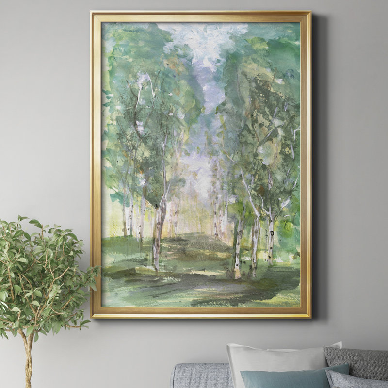 «Birch Meadow» par J Paul, reproduction d'art sur toile encadrée, Doré, H 30,5 po x l 42,5 po x P 1,5 po