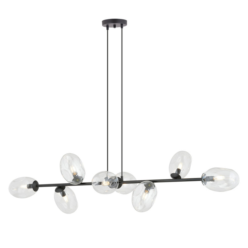 Eola 8 - Light Black Kitchen Island Pendant, Clear