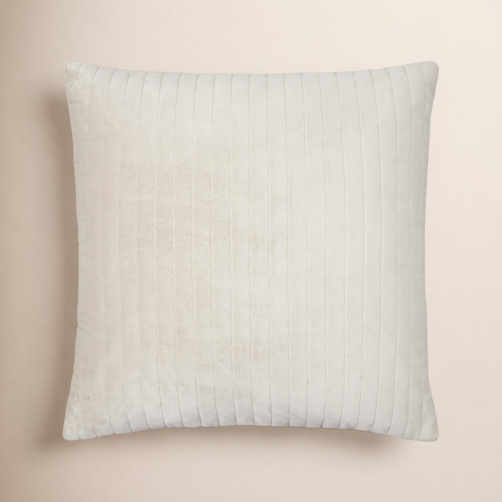 Beirne Throw Pillow, 22" x 22", Polyester/Polyfill, Light Beige