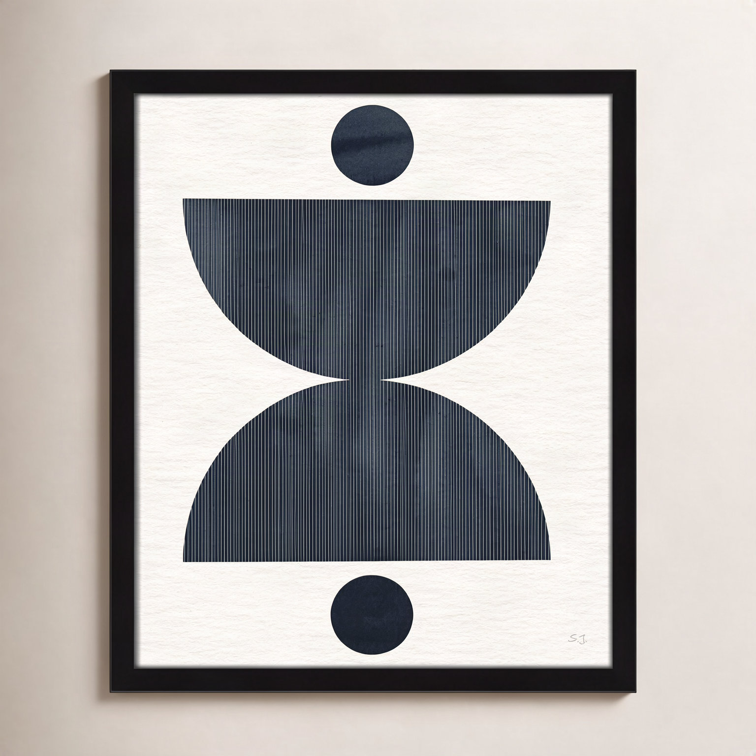 Eclipse II Print by Susan Jill, 19" H x 16" W x 0.75" D, Satin Black Framed