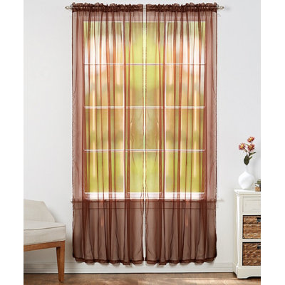 Solid Sheer Outdoor Rod Pocket Curtain Panel Set