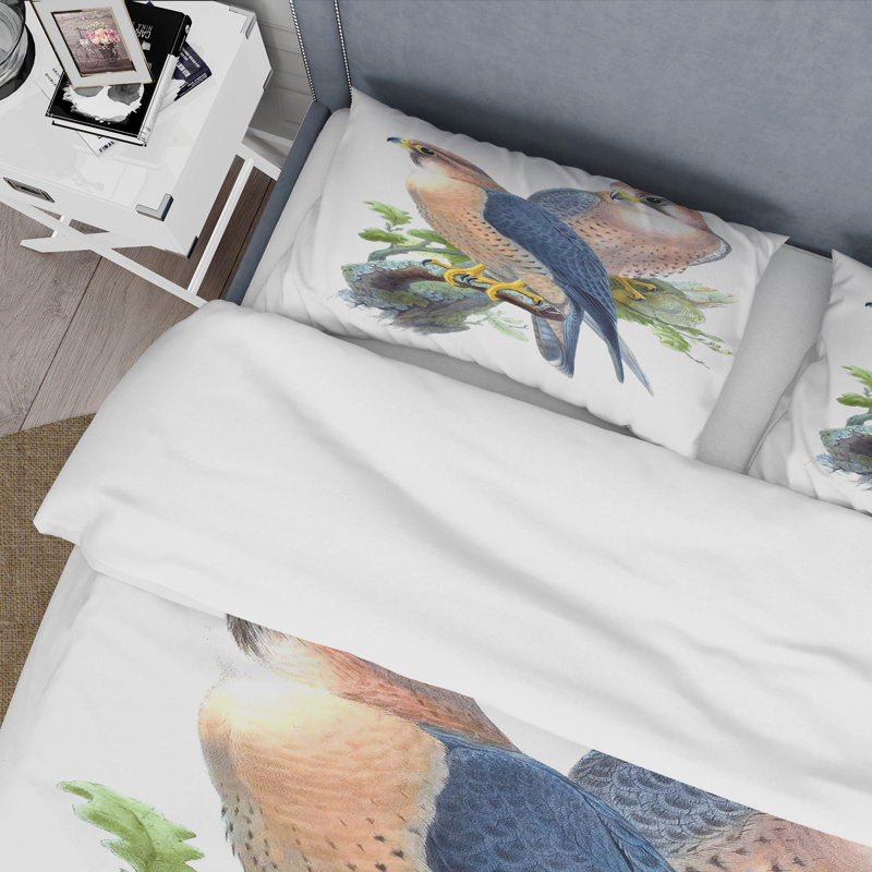 Ensemble de housse de couette traditionnel Vintage Birds II - microfibre de polyester