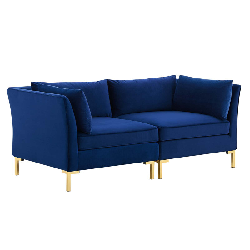 Causeuse en velours Ardent Performance, Bleu marine