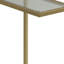  Table de bout rectangulaire contemporaine en verre transparent doré et or 26 po