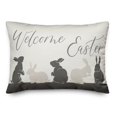  Housse et insert de coussin rectangulaire Welcome Welcome Bunny