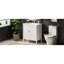 Meuble-lavabo de 31 po de couleur blanche avec lavabo, charnières à fermeture en douceur, profil incurvé, structure en bois d'hévéa, quincaillerie or mat, convient à toutes les tablettes intérieures réglables, forme, support, poignées,-121114369-121114367