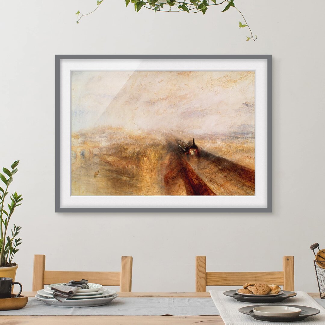 Gerahmtes Poster Regen, Dampf und Geschwindigkeit - Die Great Western Railway von William Turner