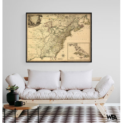 Carte de la Possession britannique à l'époque de la guerre d'Independance, impression d'art de la zone de réception, cadeau d'art de l'heureux, décor de salle de bain maison de campagne