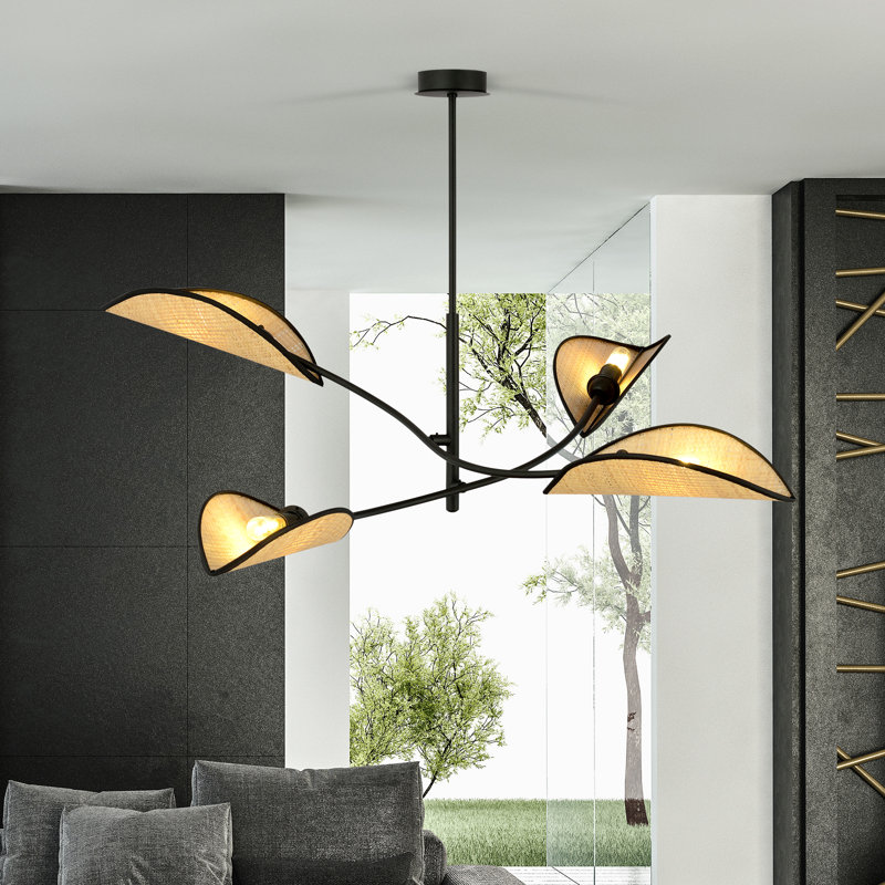 4 - Light Chandelier, Brown