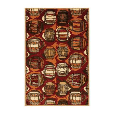 Washable Djembe Music Area Rug