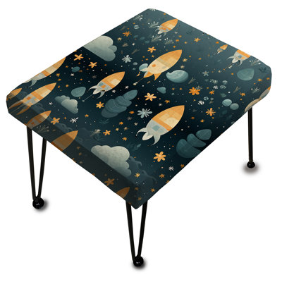 Fusée spatiale pour chambre d'enfant - Repose-pieds rectangulaire pour chambre d'enfant