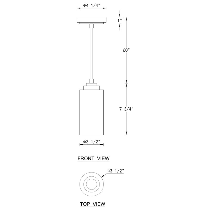 1 - Light Single Cone Pendant, Satin Nickel