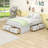 Wooden Platform Bed with 6 Drawers-212478042-212478044