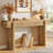 55 Inch Solid Wood Entryway Console Table With Grooves Detail