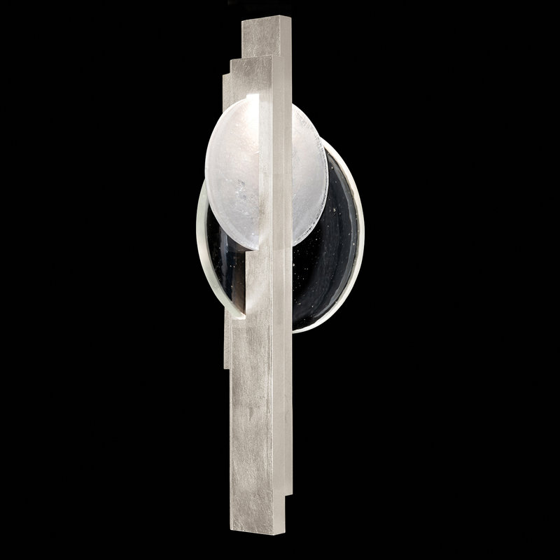 Selene Wrought Iron LED Flush Mounted Sconce, 26" H x 11.5" W x 3.5" D, Silver