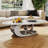 Carnet 49.2" Gold Oval Marble Coffee Table With Artistic Crescent & Sphere Hybrid Base, Modern Coffee Table for Living Room-1368031254-1368031253