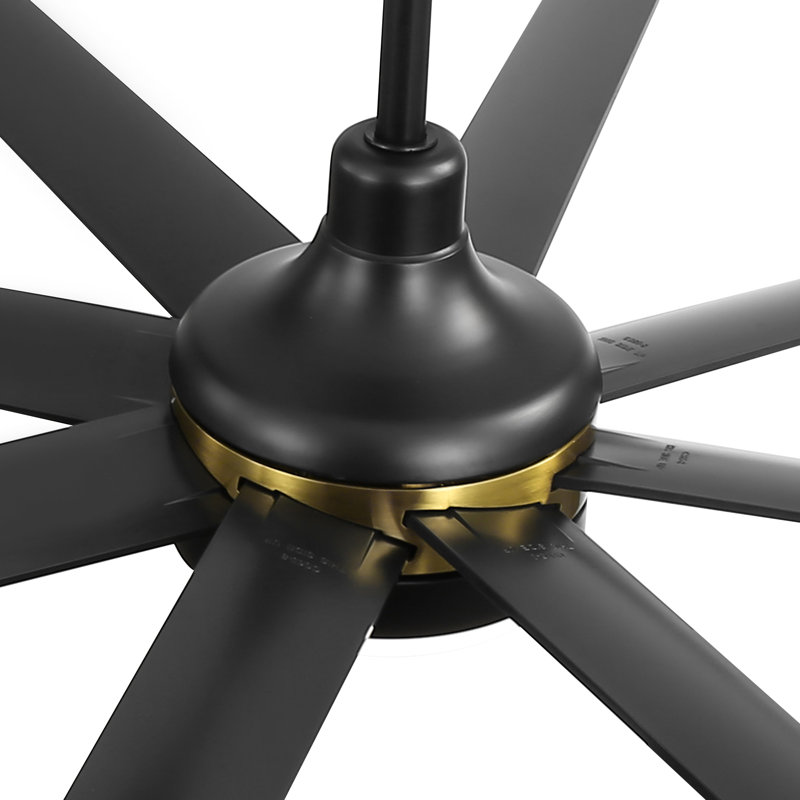 Jamii-Leigh Large Indoor/Covered Outdoor Modern Ceiling Fan with Led Lights and Remote, 6-Speed, Reversible Quiet DC Motor, Timer, 8-ABS-Blade