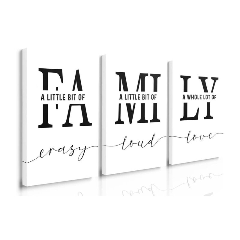 3 Piece Wrapped Canvas Print, White