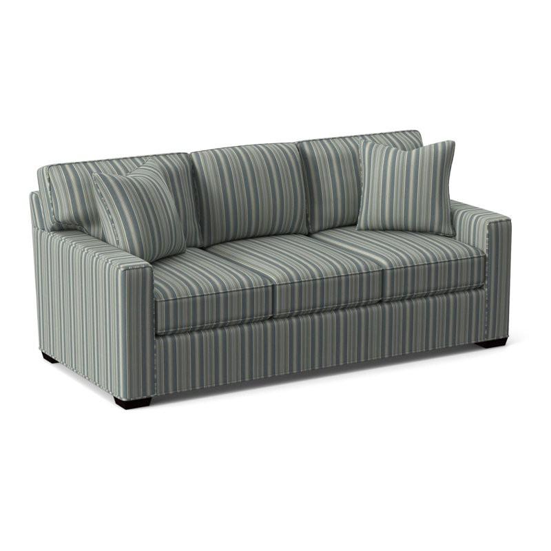 Ellora Upholstered 81'' Sofa, Green and Blue Stripe; 0252-54, Mineral
