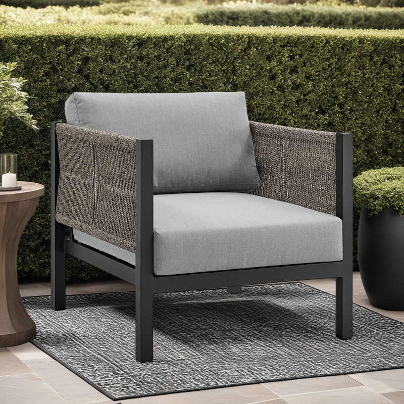 Chaise d'extérieur Cleven, Noir/gris