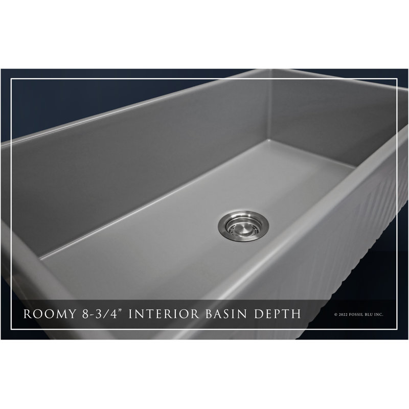 Luxury Solid Fireclay Farmhouse Sink, Stainless Steel Accessories