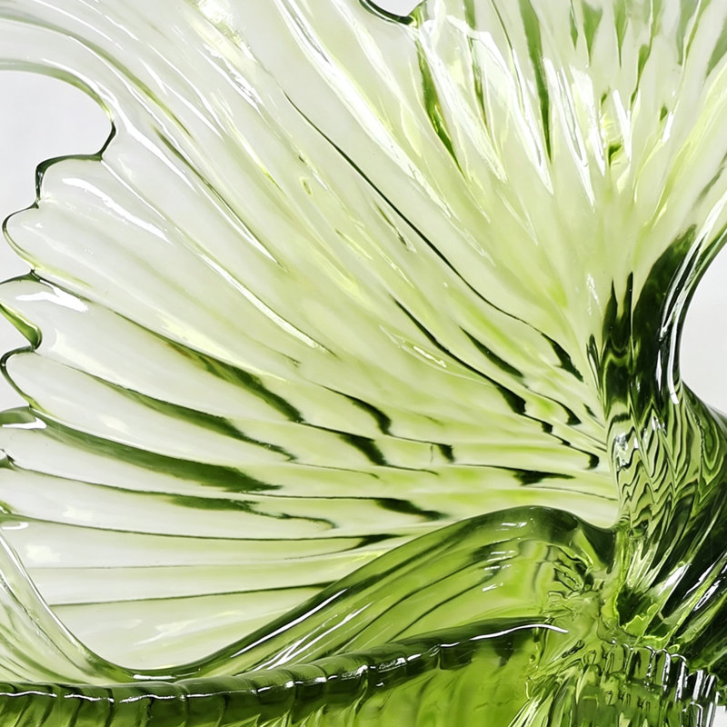 Objet décoratif en marbre vert et blanc en forme de résine, Blanc