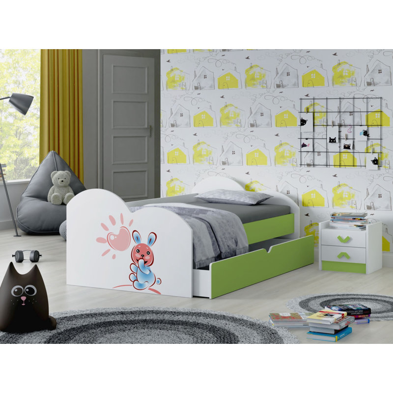 Runolfson European Toddler (80 X 160cm) Cabin Bed Themed Beds with Storage Included, Green