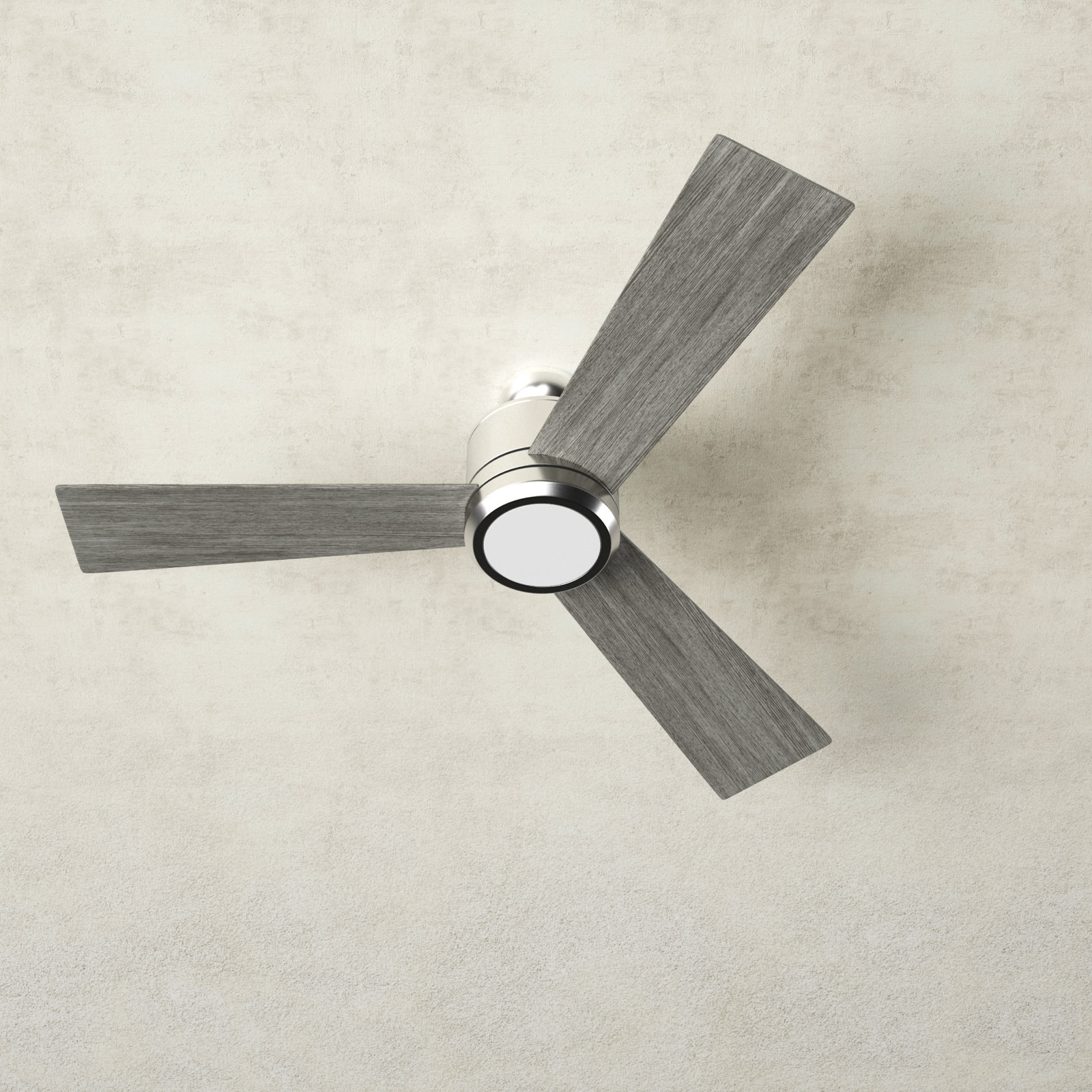 Tulsi Ceiling Fan with Light Kit, Brushed Steel/Light Gray Weathered Oak Blades, 52
