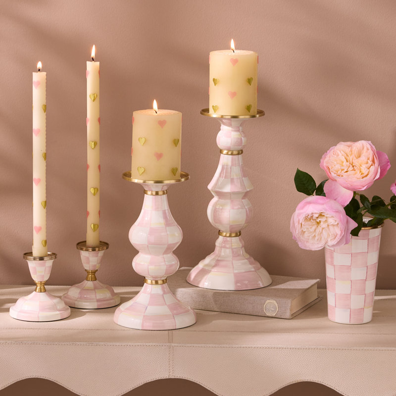 Rosy Check Large Pillar Candlestick