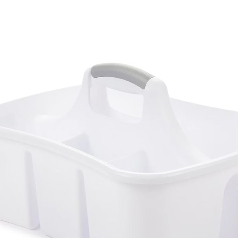  White Large Multipurpose Organizer Caddy With 4 Compartments - 17"x13"x9"