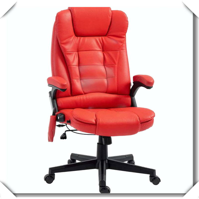 Télécommande à accoudoirs inclinable et chauffante à 6 points de vibration, Rouge