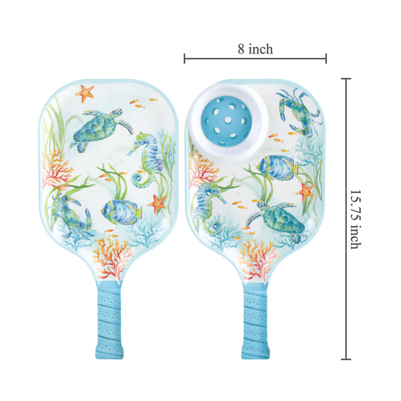 15 3/4" Pickleball Paddle Tray S2, Sea Life Serenade