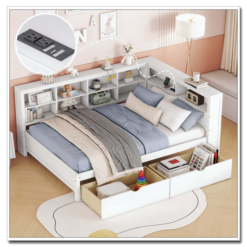 Wooden Full Size DayBed with 2 Drawers