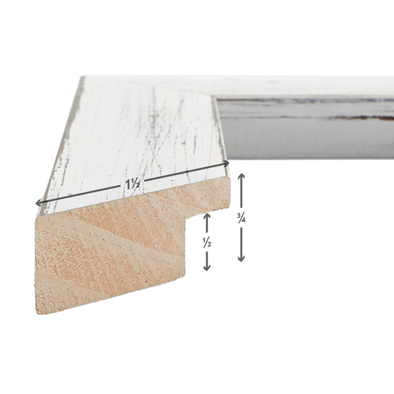 Montreuil White Solid Wood Matte Picture Frame with Mat, 30" x 40" Matted to 24" x 36"